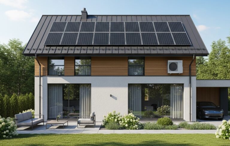 Saulės elektrinės ant stogo